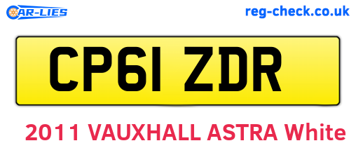 CP61ZDR are the vehicle registration plates.