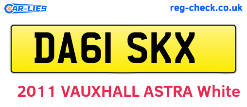 DA61SKX are the vehicle registration plates.