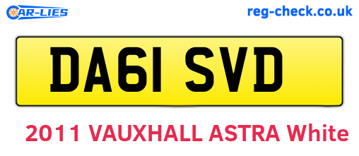 DA61SVD are the vehicle registration plates.