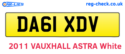 DA61XDV are the vehicle registration plates.