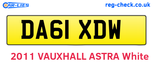 DA61XDW are the vehicle registration plates.