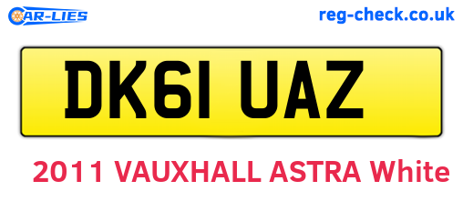 DK61UAZ are the vehicle registration plates.