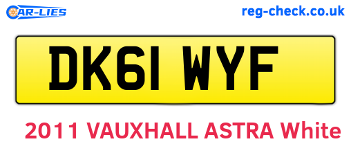 DK61WYF are the vehicle registration plates.