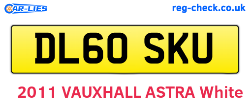 DL60SKU are the vehicle registration plates.