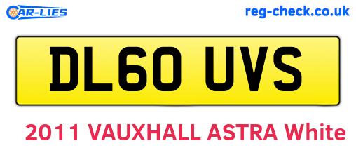 DL60UVS are the vehicle registration plates.