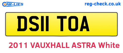 DS11TOA are the vehicle registration plates.