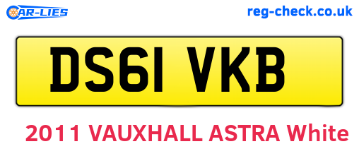 DS61VKB are the vehicle registration plates.