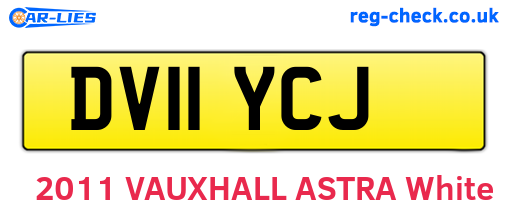 DV11YCJ are the vehicle registration plates.