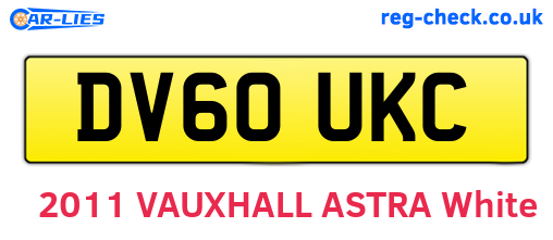 DV60UKC are the vehicle registration plates.