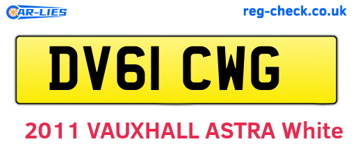 DV61CWG are the vehicle registration plates.