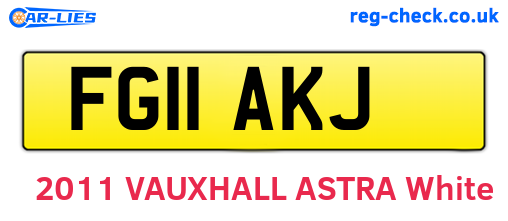 FG11AKJ are the vehicle registration plates.