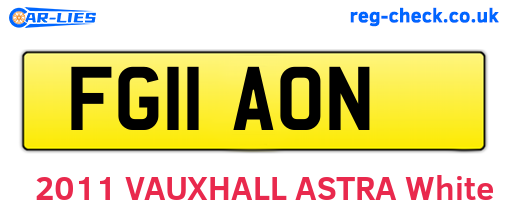 FG11AON are the vehicle registration plates.
