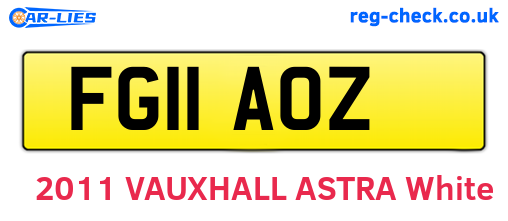 FG11AOZ are the vehicle registration plates.