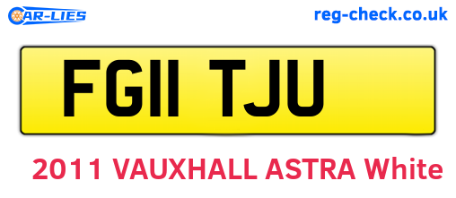 FG11TJU are the vehicle registration plates.