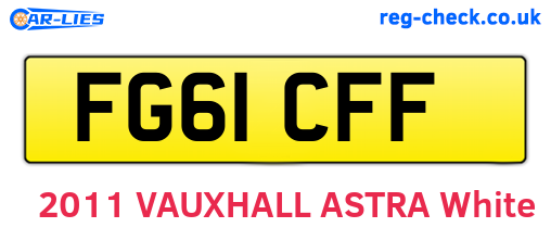 FG61CFF are the vehicle registration plates.