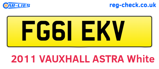 FG61EKV are the vehicle registration plates.