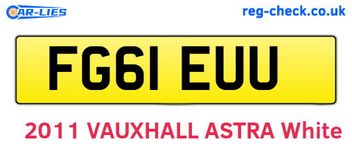 FG61EUU are the vehicle registration plates.