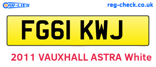 FG61KWJ are the vehicle registration plates.