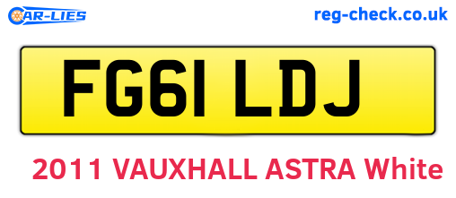 FG61LDJ are the vehicle registration plates.