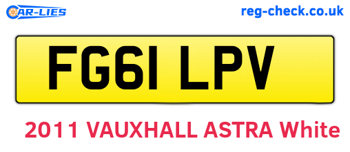 FG61LPV are the vehicle registration plates.