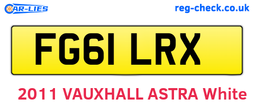 FG61LRX are the vehicle registration plates.