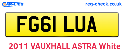 FG61LUA are the vehicle registration plates.