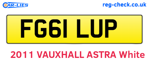 FG61LUP are the vehicle registration plates.
