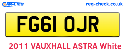 FG61OJR are the vehicle registration plates.