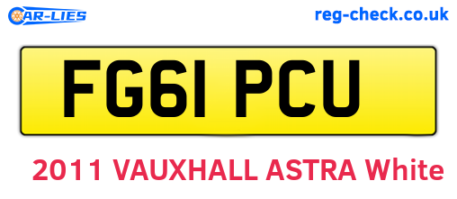 FG61PCU are the vehicle registration plates.