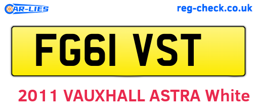 FG61VST are the vehicle registration plates.