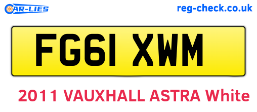 FG61XWM are the vehicle registration plates.