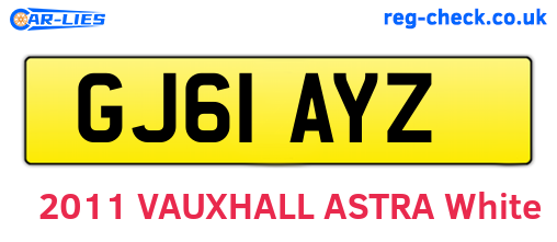 GJ61AYZ are the vehicle registration plates.