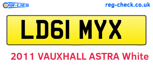 LD61MYX are the vehicle registration plates.