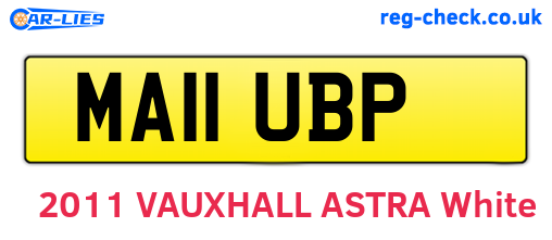 MA11UBP are the vehicle registration plates.