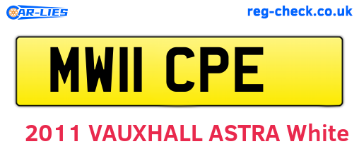 MW11CPE are the vehicle registration plates.