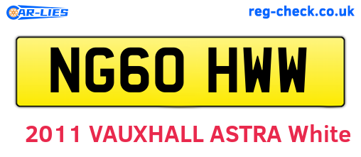 NG60HWW are the vehicle registration plates.