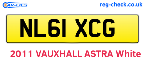 NL61XCG are the vehicle registration plates.