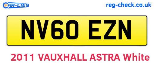 NV60EZN are the vehicle registration plates.