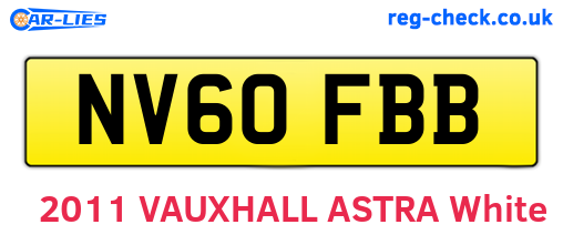 NV60FBB are the vehicle registration plates.