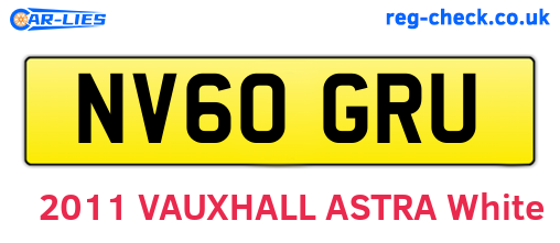NV60GRU are the vehicle registration plates.