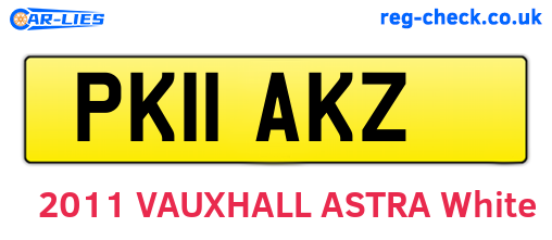 PK11AKZ are the vehicle registration plates.