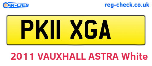 PK11XGA are the vehicle registration plates.