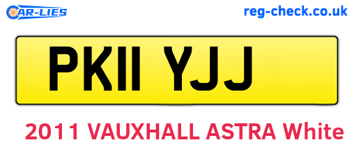 PK11YJJ are the vehicle registration plates.