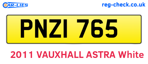 PNZ1765 are the vehicle registration plates.