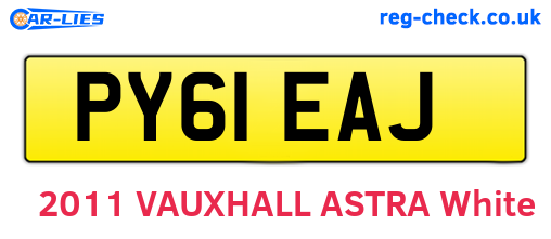 PY61EAJ are the vehicle registration plates.