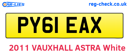 PY61EAX are the vehicle registration plates.