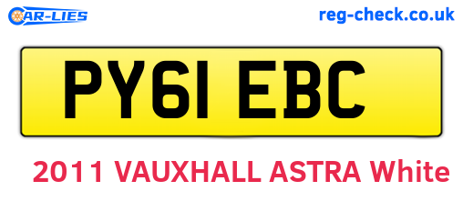 PY61EBC are the vehicle registration plates.