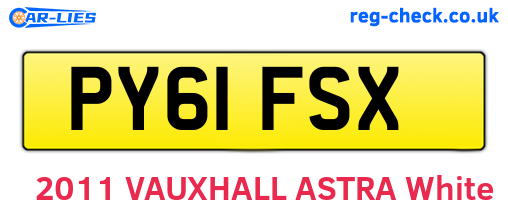 PY61FSX are the vehicle registration plates.