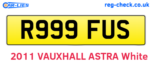 R999FUS are the vehicle registration plates.