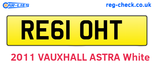 RE61OHT are the vehicle registration plates.